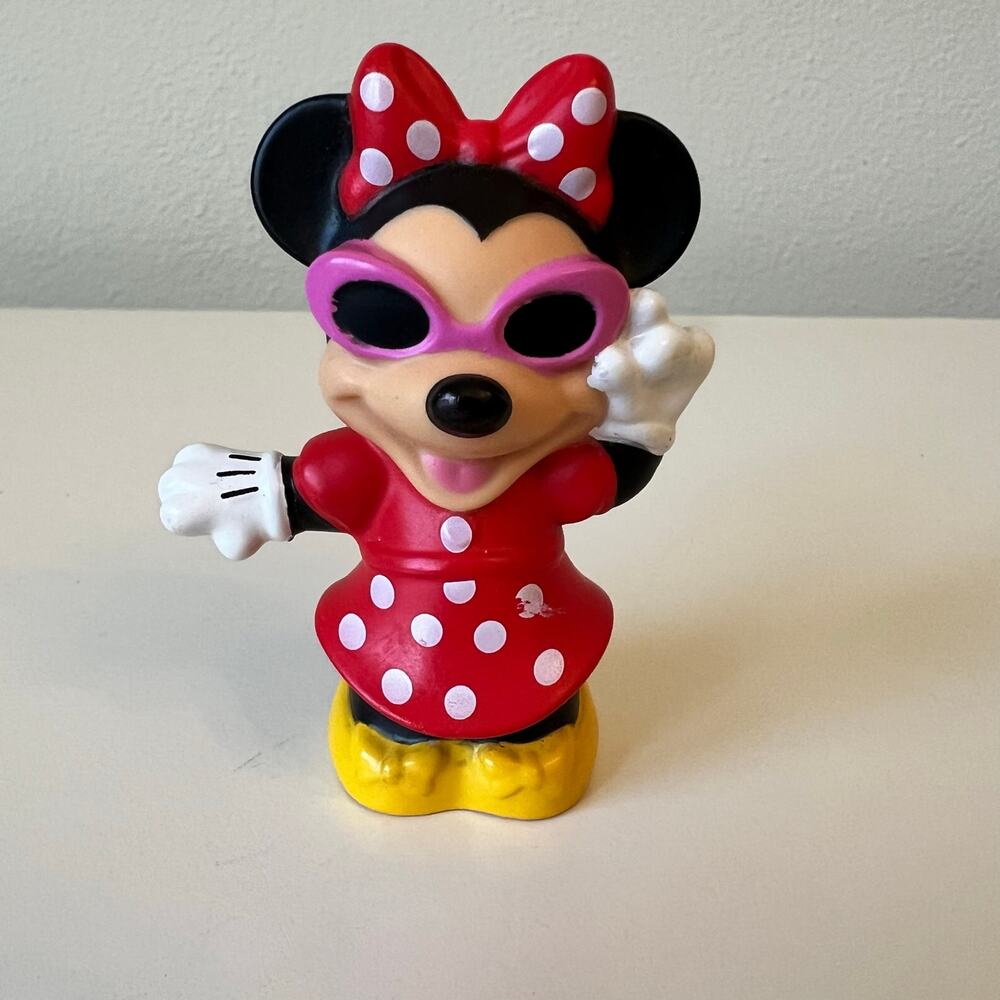 Fisher-Price Minnie Mouse in Pink Glasses Red White Polka dot Dress 2014
